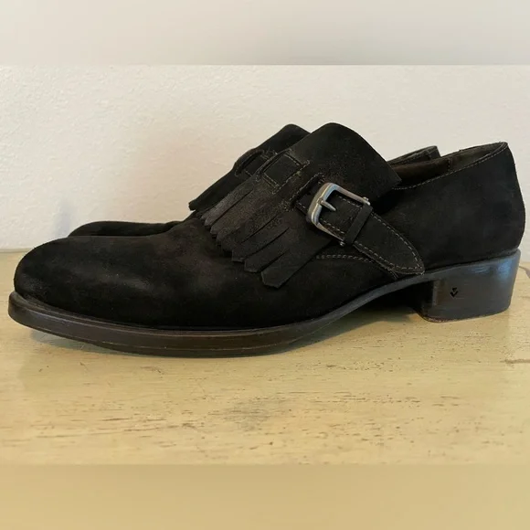 john varvatos collection Made in Italy Buckle Kiltie Loafer in Black Size 11 BLACK ITALIAN LEATHER COLLAPSIBLE KILTIE TASSEL LOAFER  main image 2